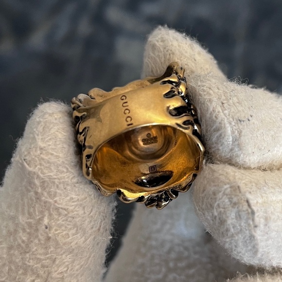BRAND NEW Classic Gucci Lion Head Bronze Ring Size 19 Large (US 8.75) - Picture 6 of 10